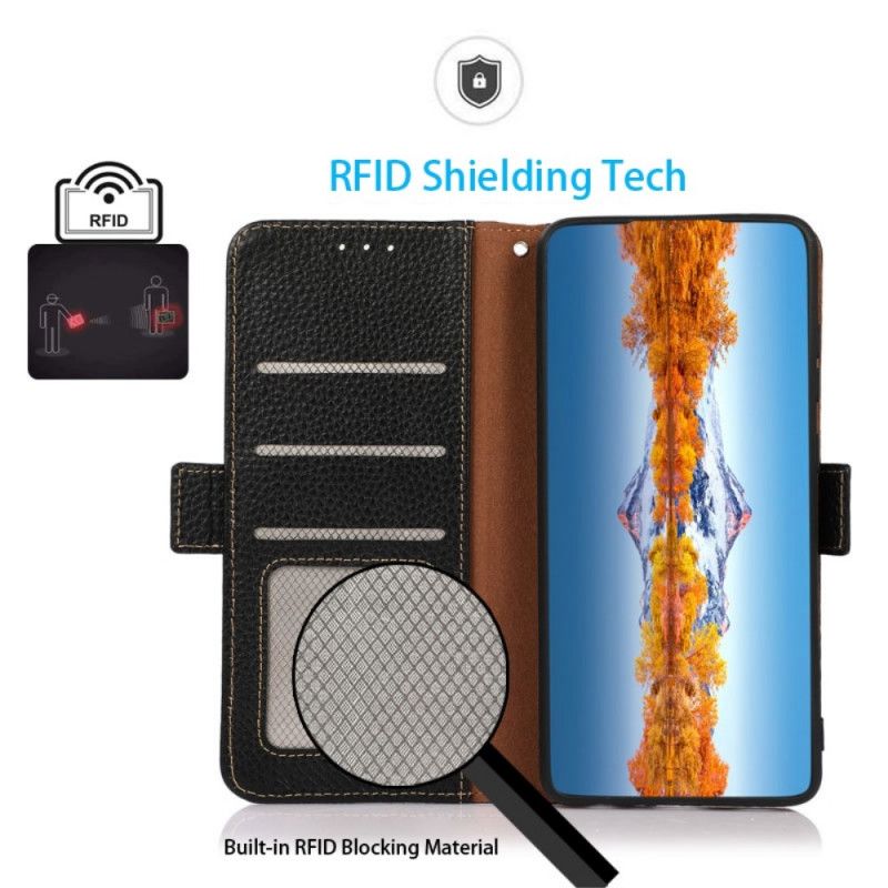 Læder Cover Oppo Reno 7 Beskyttelsessæt Litchi Khazneh Læder Rfid Beskyttelse