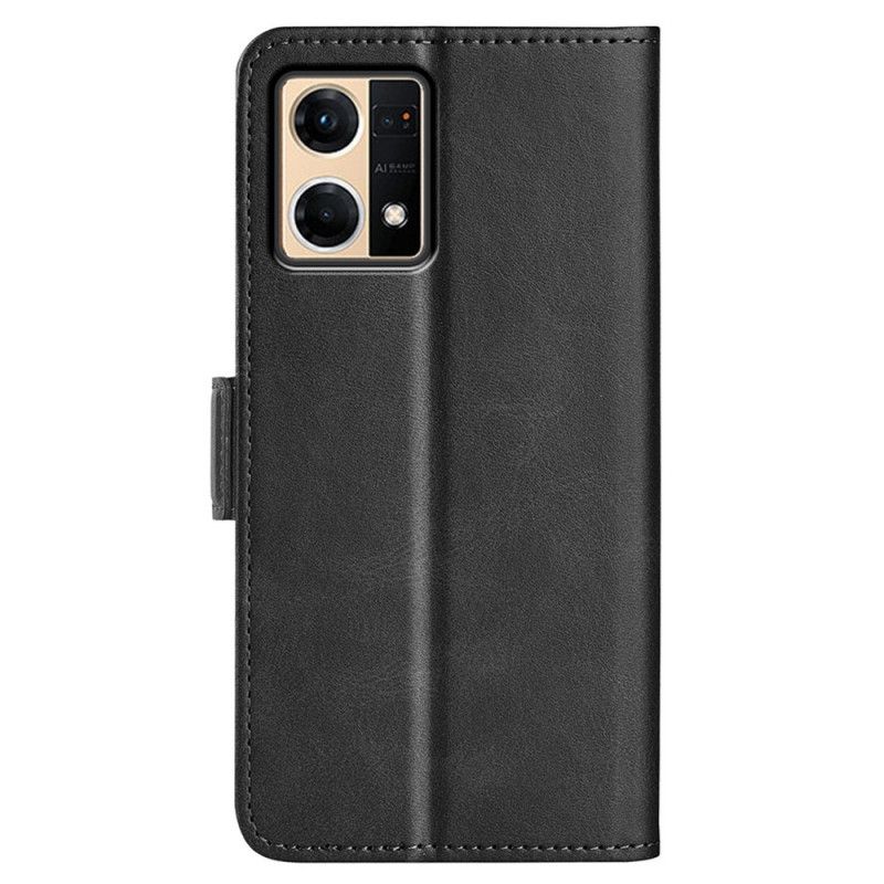 Læder Cover Oppo Reno 7 Dobbeltlås