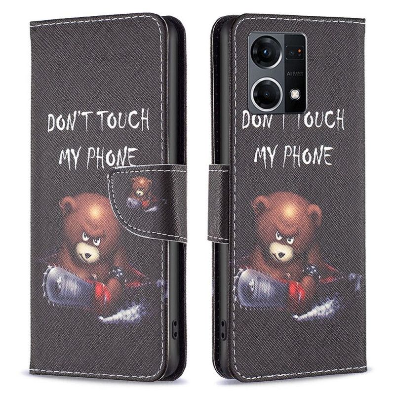 Læder Cover Oppo Reno 7 Farlig Bjørn