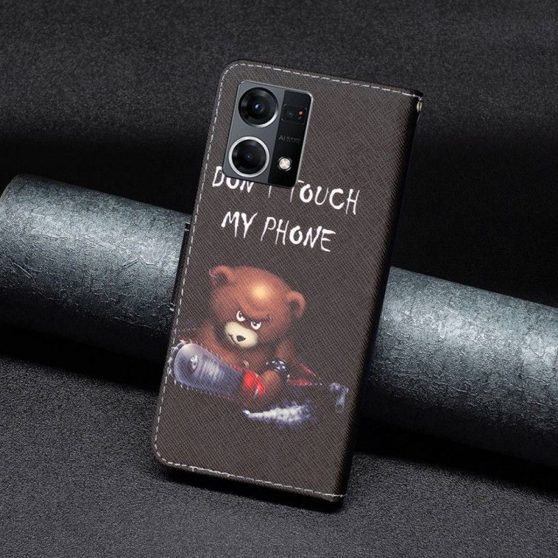 Læder Cover Oppo Reno 7 Farlig Bjørn