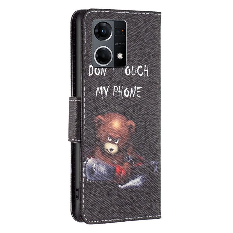 Læder Cover Oppo Reno 7 Farlig Bjørn