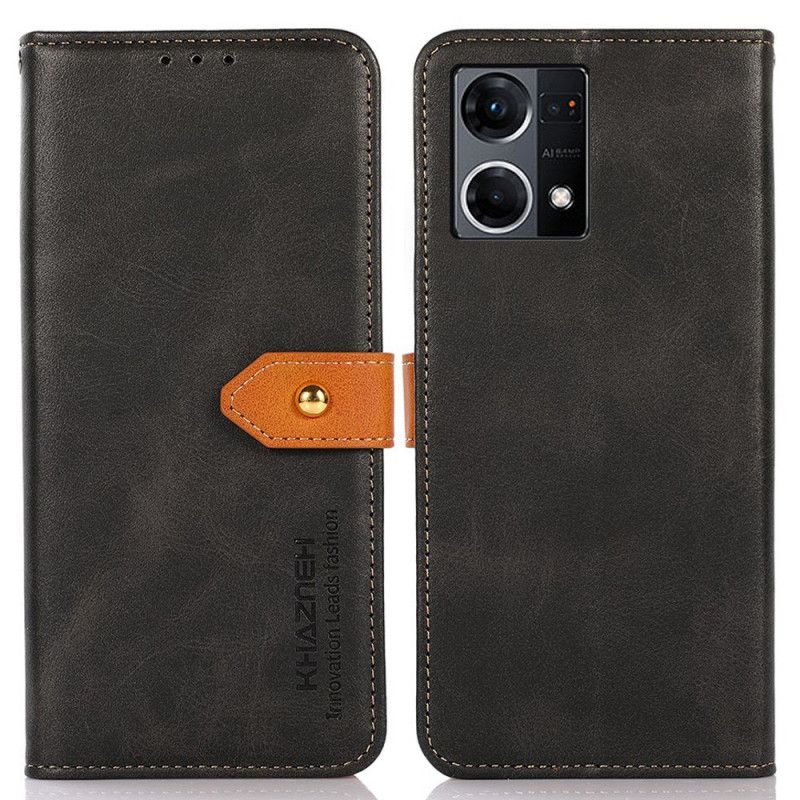 Læder Cover Oppo Reno 7 Med Khazneh-strop