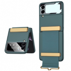 Cover Samsung Galaxy Z Flip 3 5G Flip Cover Hærdet Glas Med Gkk-strop