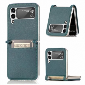 Cover Samsung Galaxy Z Flip 3 5G Flip Cover Læder Tekstur Kortholder