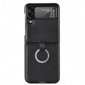 Cover Samsung Galaxy Z Flip 3 5G Flip Cover Lædereffekt Med Ring