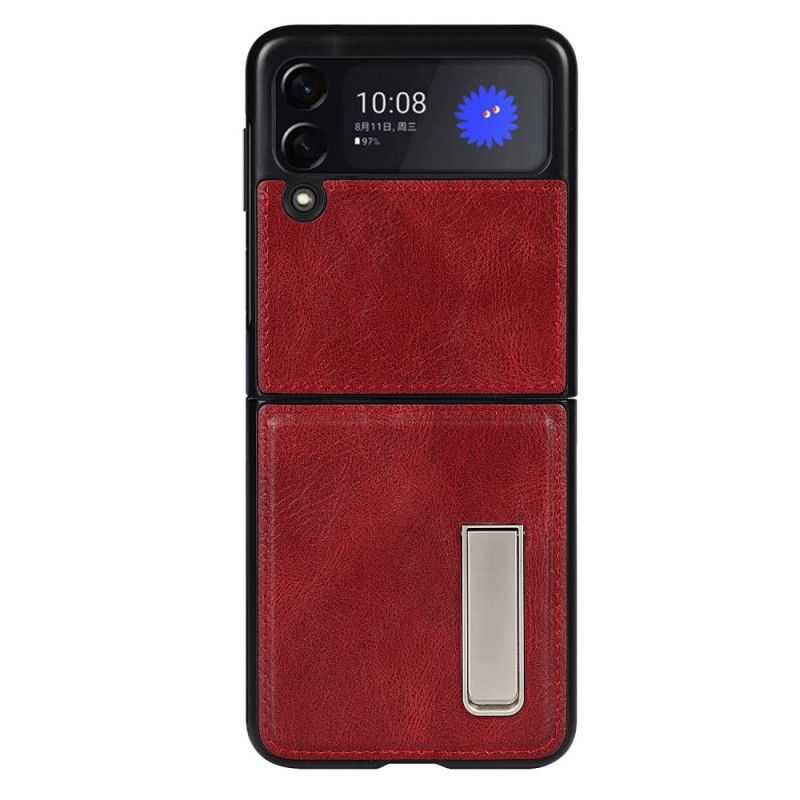 Cover Samsung Galaxy Z Flip 3 5G Flip Cover Læderstøtte I Stil