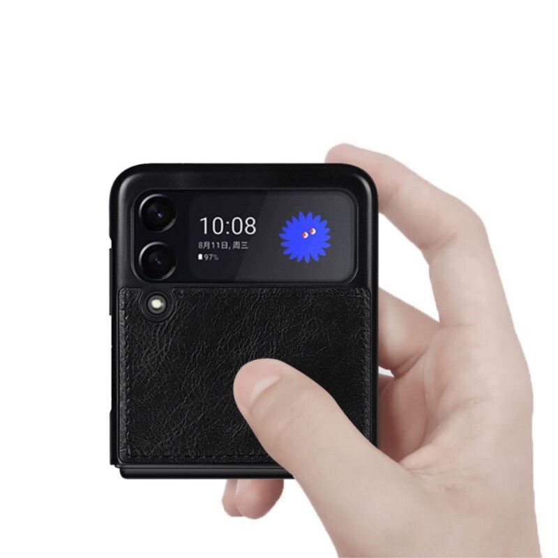 Cover Samsung Galaxy Z Flip 3 5G Flip Cover Læderstøtte I Stil