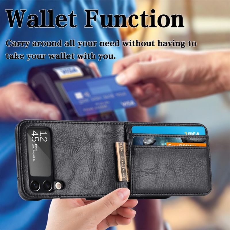Cover Samsung Galaxy Z Flip 3 5G Punge Etui Flip Cover Stil Læderpung