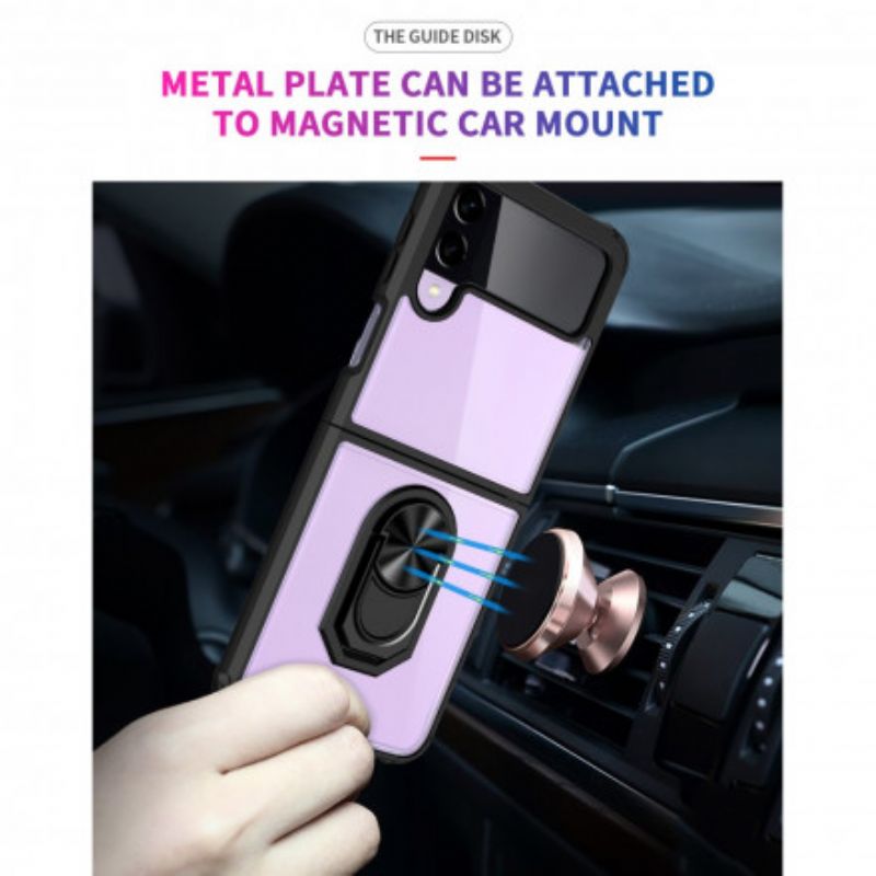 Cover Samsung Galaxy Z Flip 3 5G Flip Cover Transparent Metalring