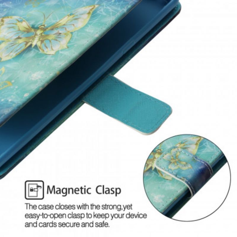 Flip Cover Xiaomi Redmi 6A Gyldne Sommerfugle