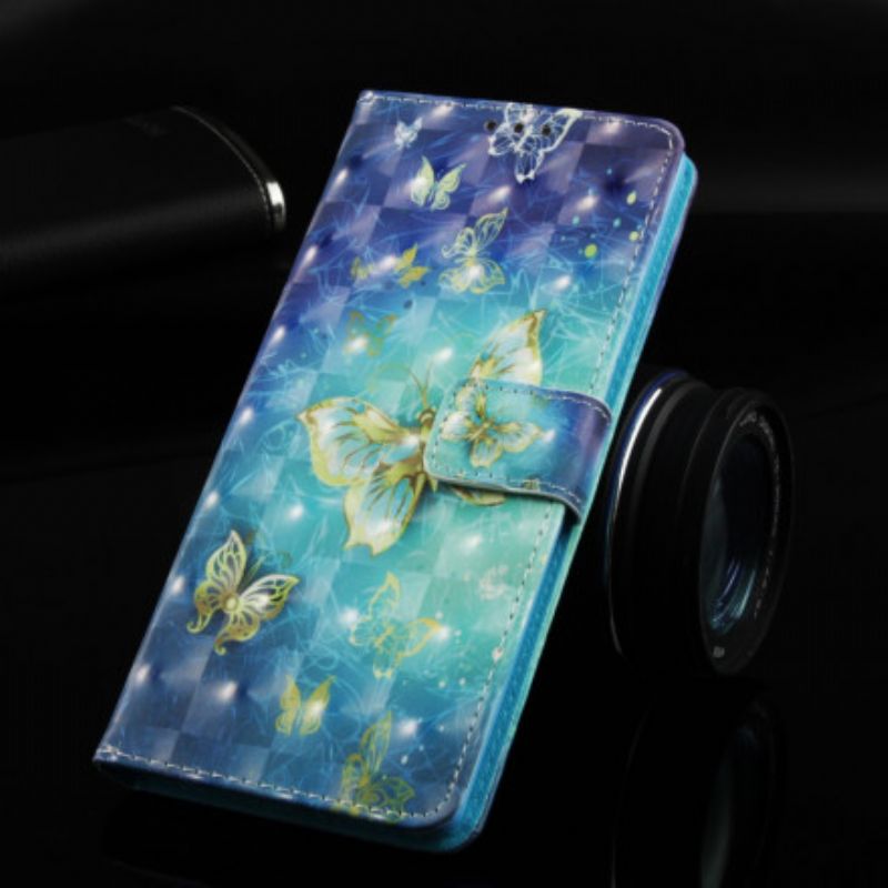 Flip Cover Xiaomi Redmi 6A Gyldne Sommerfugle