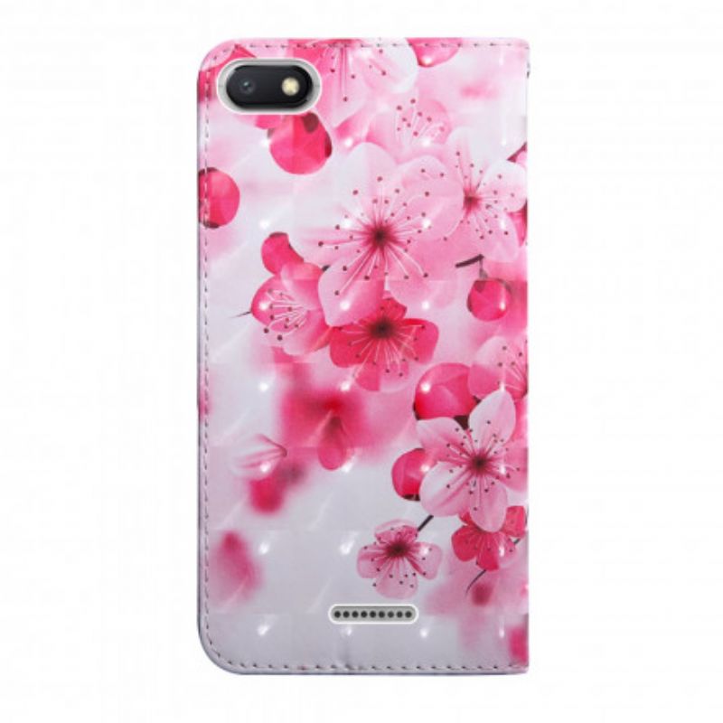 Flip Cover Xiaomi Redmi 6A Pink Blomster