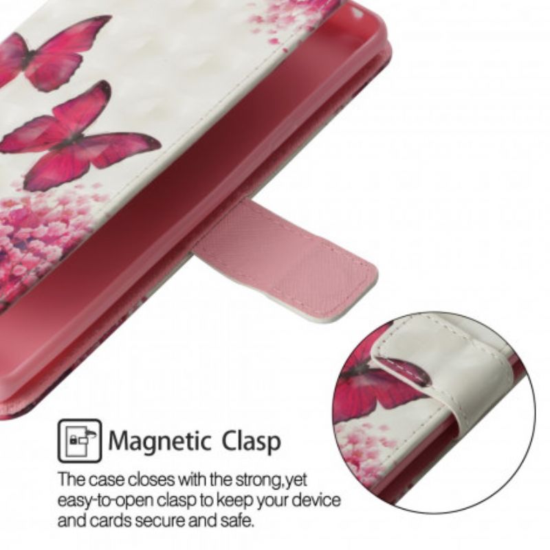 Flip Cover Xiaomi Redmi 6A Røde Sommerfugle