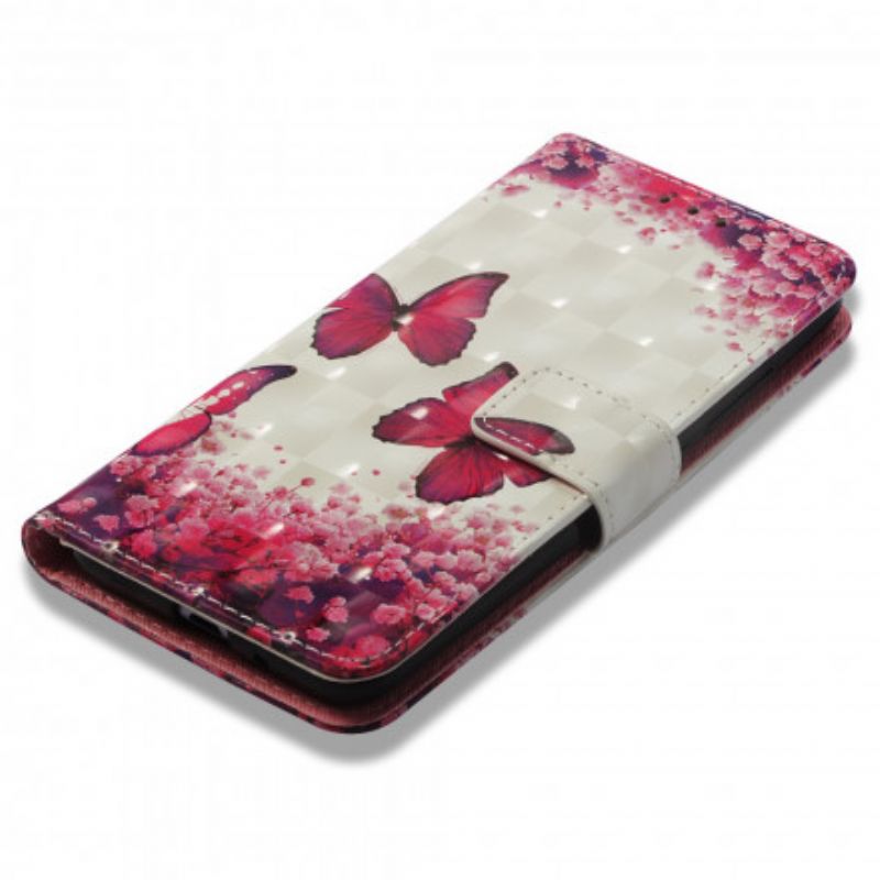Flip Cover Xiaomi Redmi 6A Røde Sommerfugle