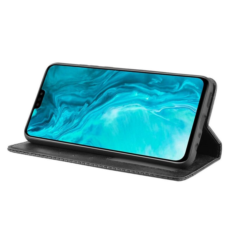 Cover Honor 9X Lite Flip Cover Vintage Stiliseret Lædereffekt