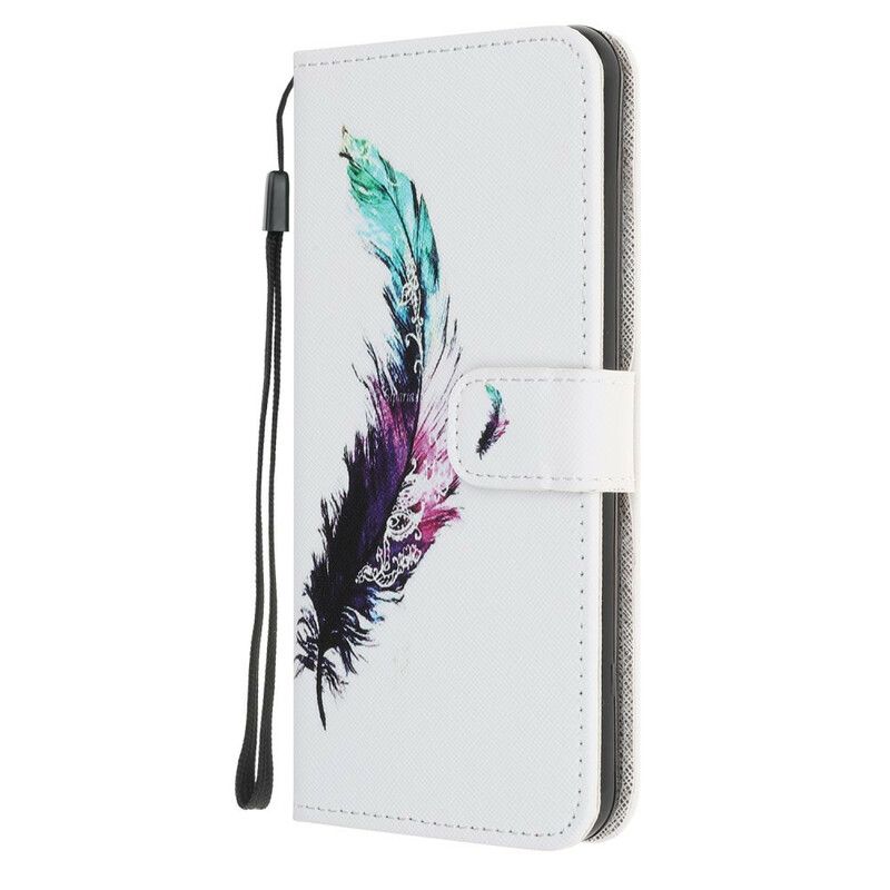Flip Cover Honor 9X Lite Med Snor Thong Fjer