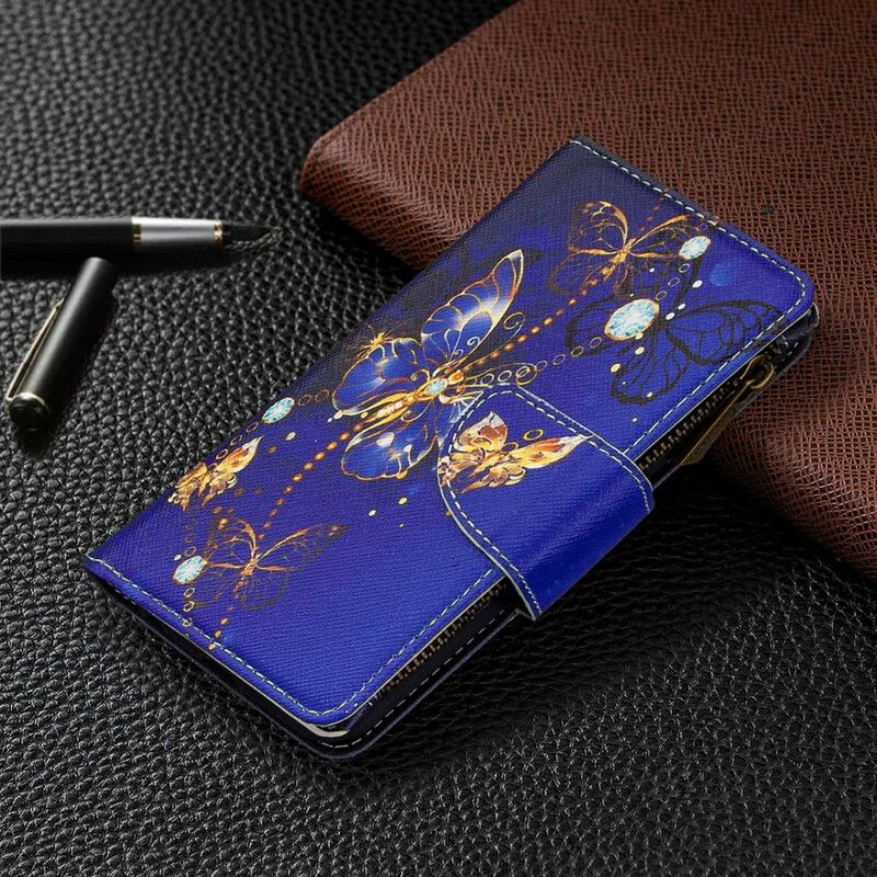Flip Cover Honor 9X Lite Sommerfugle Med Lynlåslomme