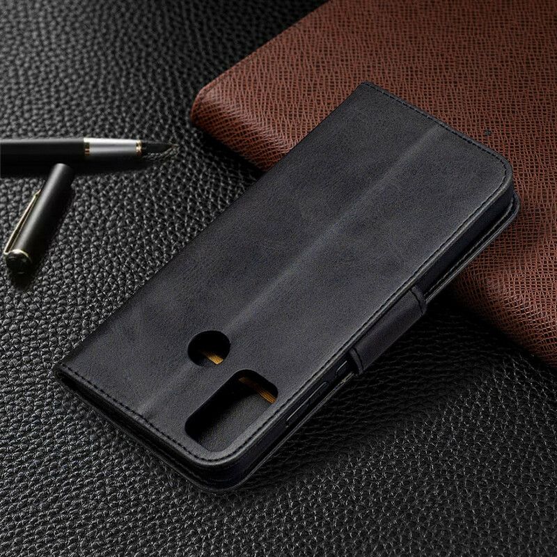Læder Cover Honor 9X Lite Flip Cover Glat Skrå Klap
