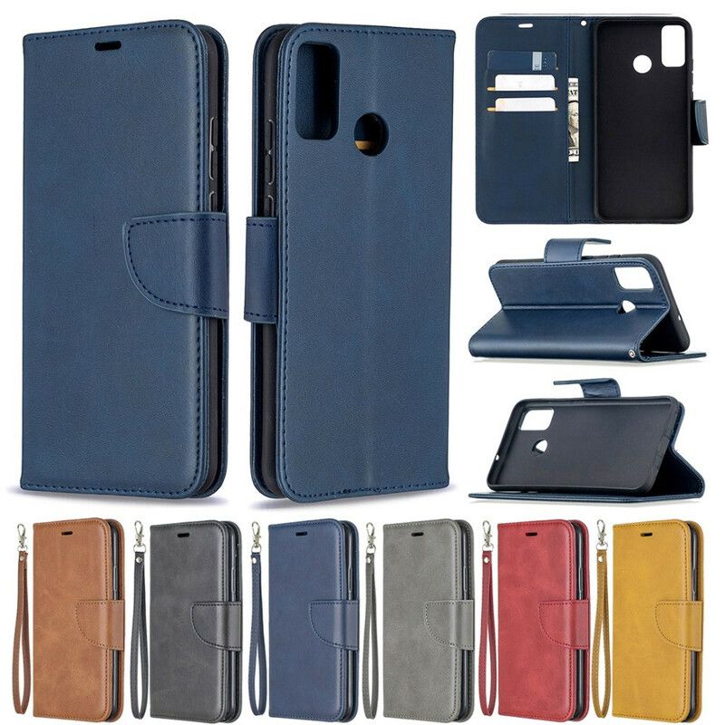 Læder Cover Honor 9X Lite Flip Cover Glat Skrå Klap
