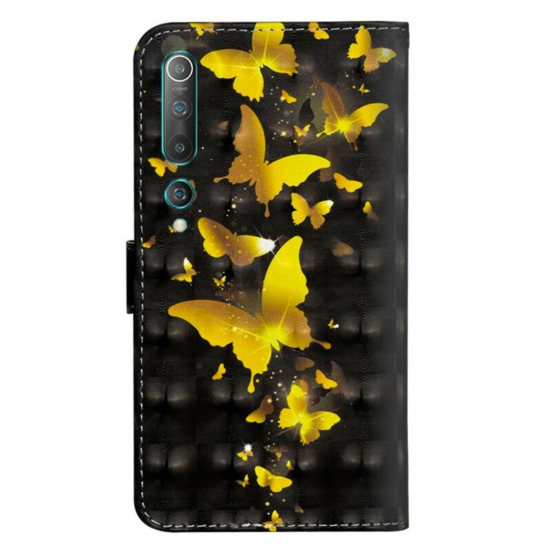Flip Cover Xiaomi Mi 10 / 10 Pro Gule Sommerfugle