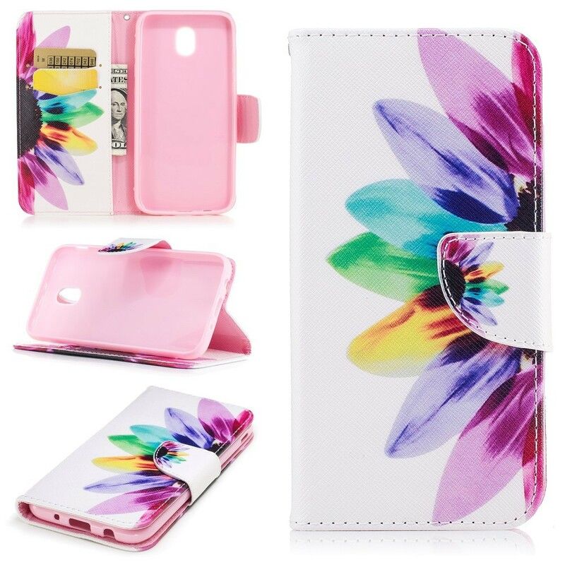 Flip Cover Samsung Galaxy J3 2017 Akvarelblomst