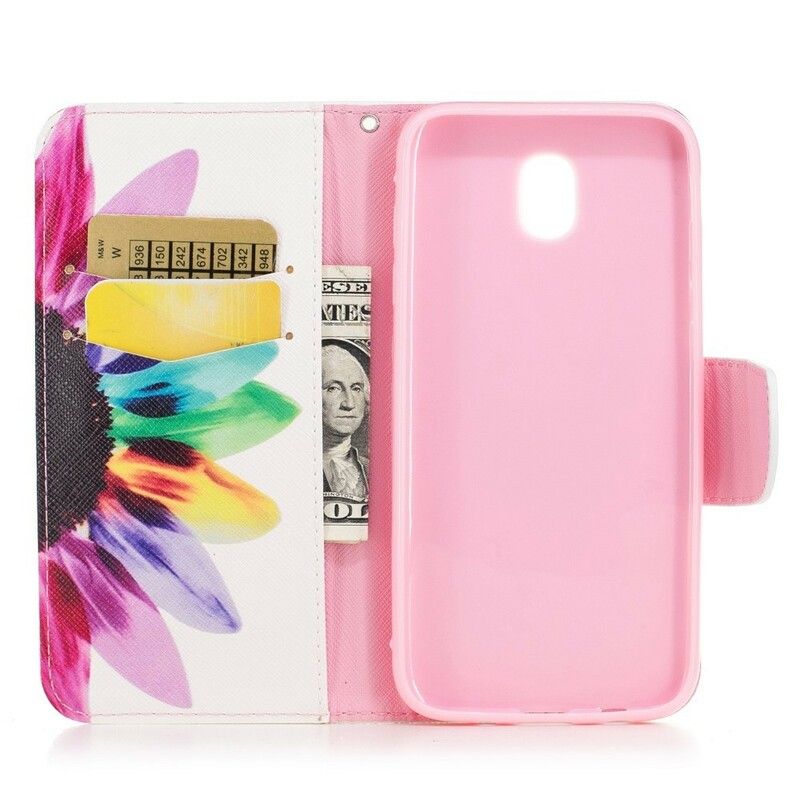 Flip Cover Samsung Galaxy J3 2017 Akvarelblomst