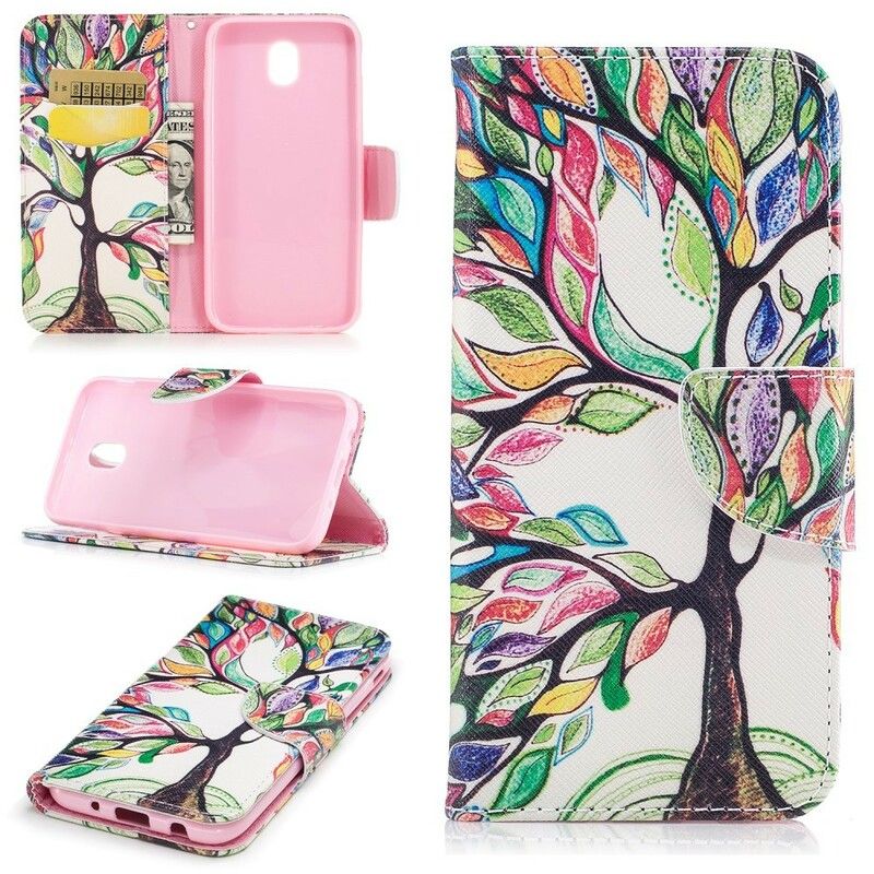 Flip Cover Samsung Galaxy J3 2017 Farvet Træ