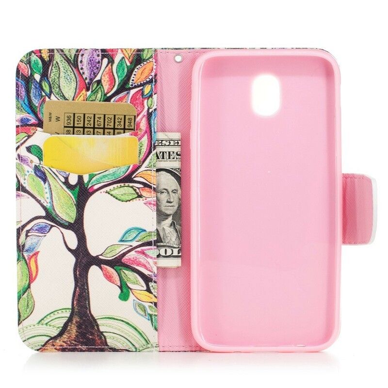 Flip Cover Samsung Galaxy J3 2017 Farvet Træ