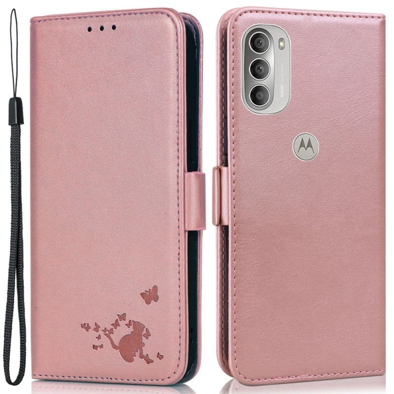 Flip Cover Moto G51 5G Kat Og Sommerfugle