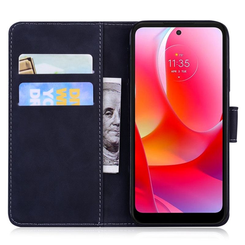 Læder Cover Moto G51 5G Tiger Ansigtstryk