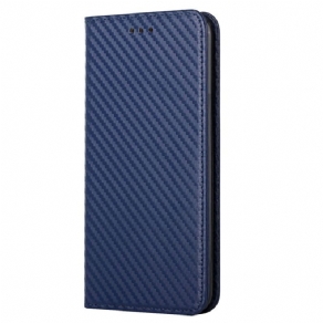 Cover Samsung Galaxy S23 5G Med Snor Flip Cover Strappy Carbon Fiber Style