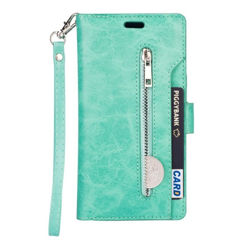 Læder Cover Samsung Galaxy S23 5G Med Snor Nøglebånd Møntpung