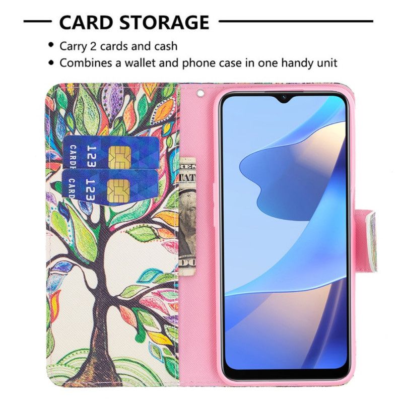 Flip Cover Oppo A16 / A16s Farvet Træ