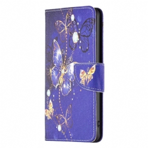 Flip Cover Samsung Galaxy S23 Ultra 5G Gyldne Sommerfugle