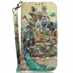 Flip Cover Samsung Galaxy S23 Ultra 5G Med Snor Thong Safari