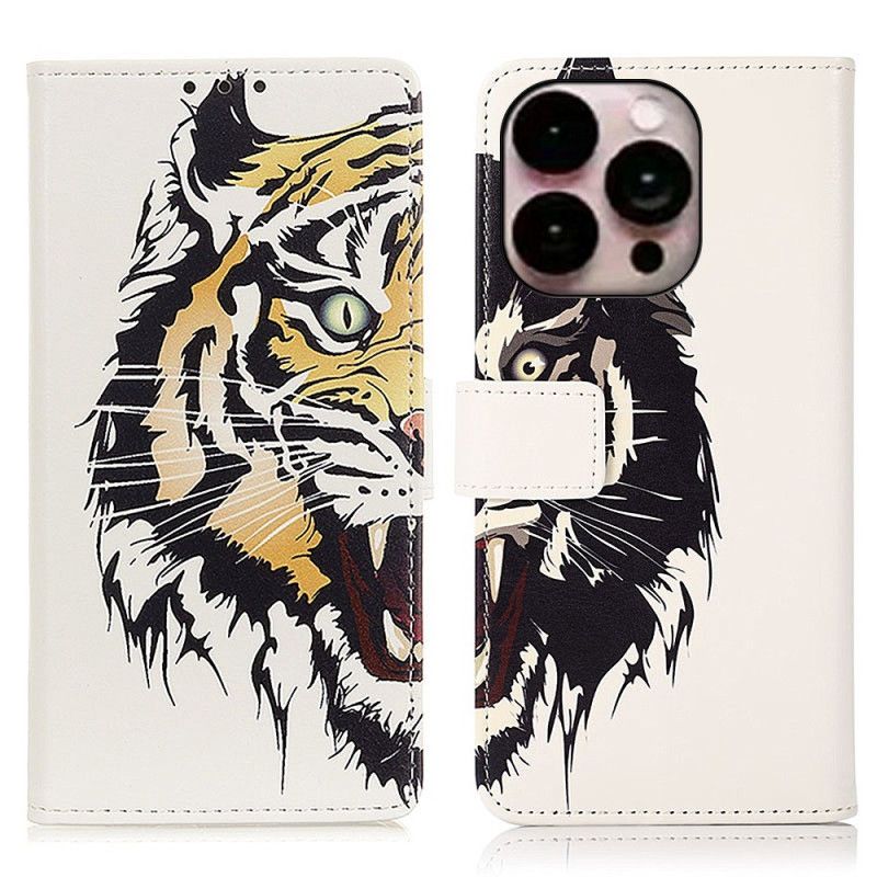 Flip Cover iPhone 14 Pro Max Hærd Tiger