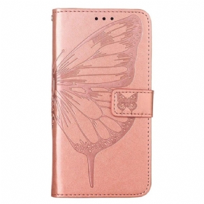 Flip Cover iPhone 14 Pro Max Med Snor Barok Strappy Sommerfugl