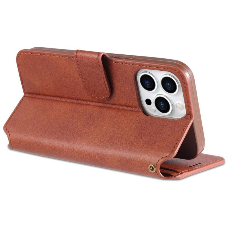 Læder Cover iPhone 14 Pro Max Azns Kunstlæder