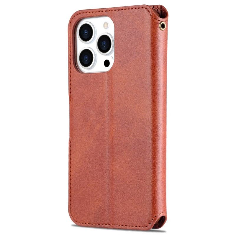 Læder Cover iPhone 14 Pro Max Azns Kunstlæder