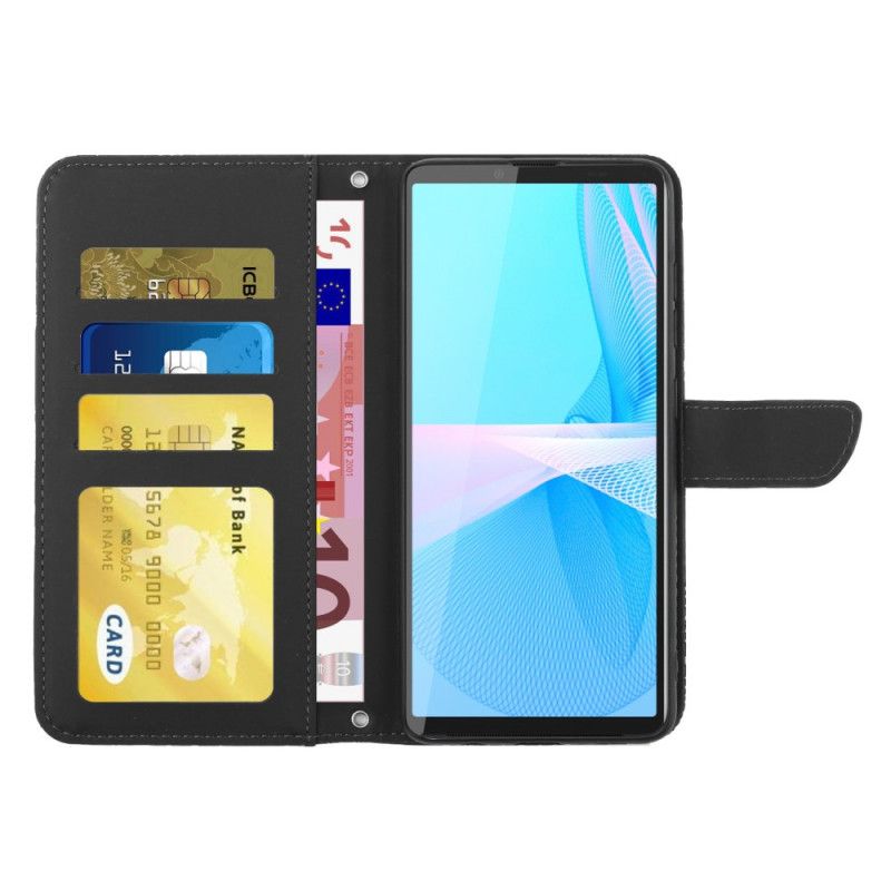 Flip Cover Sony Xperia 10 IV Sommerfugle Med Skulderrem