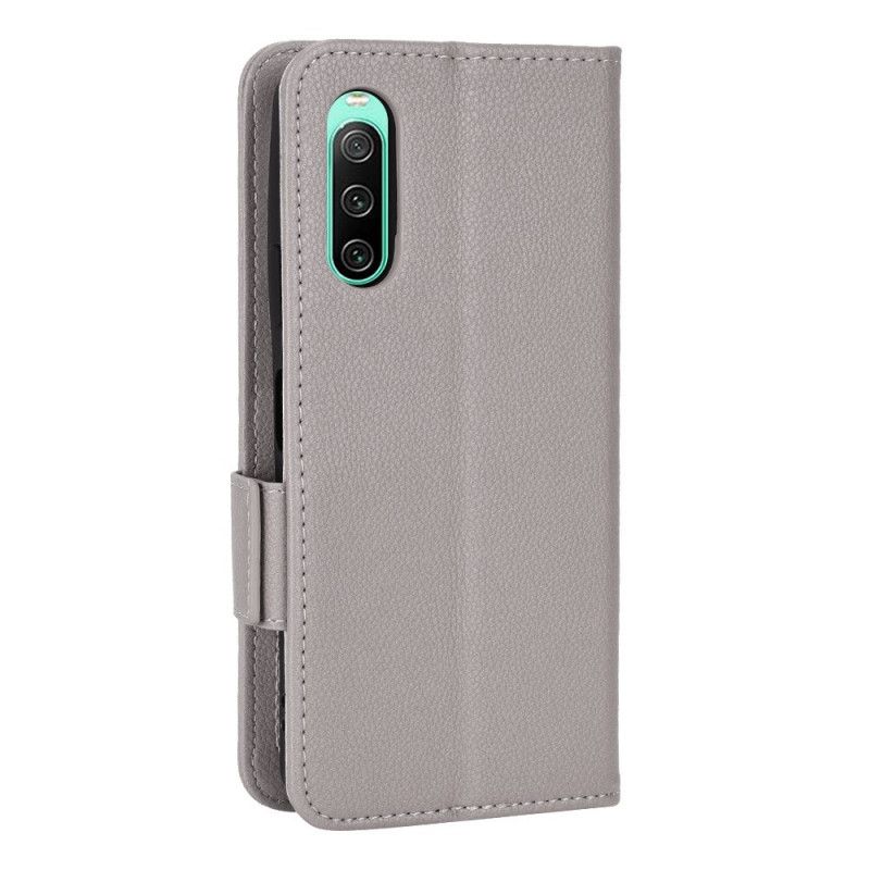 Læder Cover Sony Xperia 10 IV Finhed Dobbeltlås