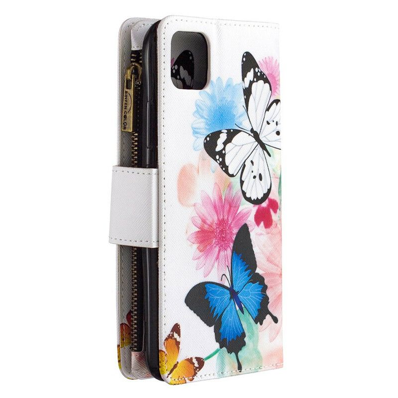 Flip Cover Realme C11 Sommerfugle Med Lynlåslomme