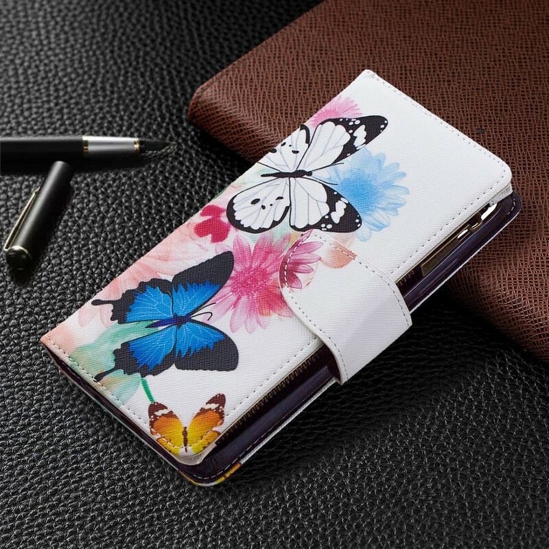 Flip Cover Realme C11 Sommerfugle Med Lynlåslomme