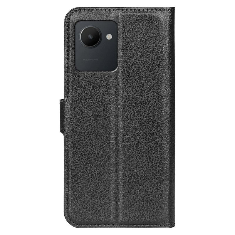 Flip Cover Realme C30 Klassisk Litchi-tekstur