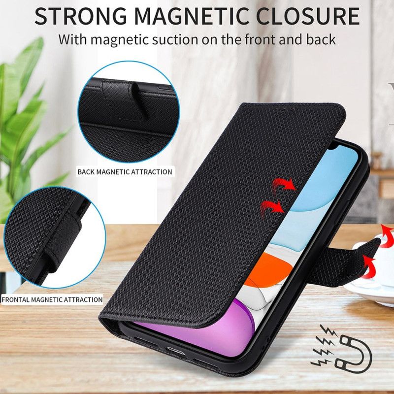 Flip Cover Realme C30 Med Snor Strop Diamond Texture