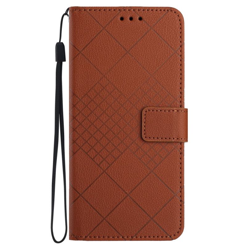 Læder Cover Samsung Galaxy M55 5g Telefon Etui Litchi Diamant Tekstur