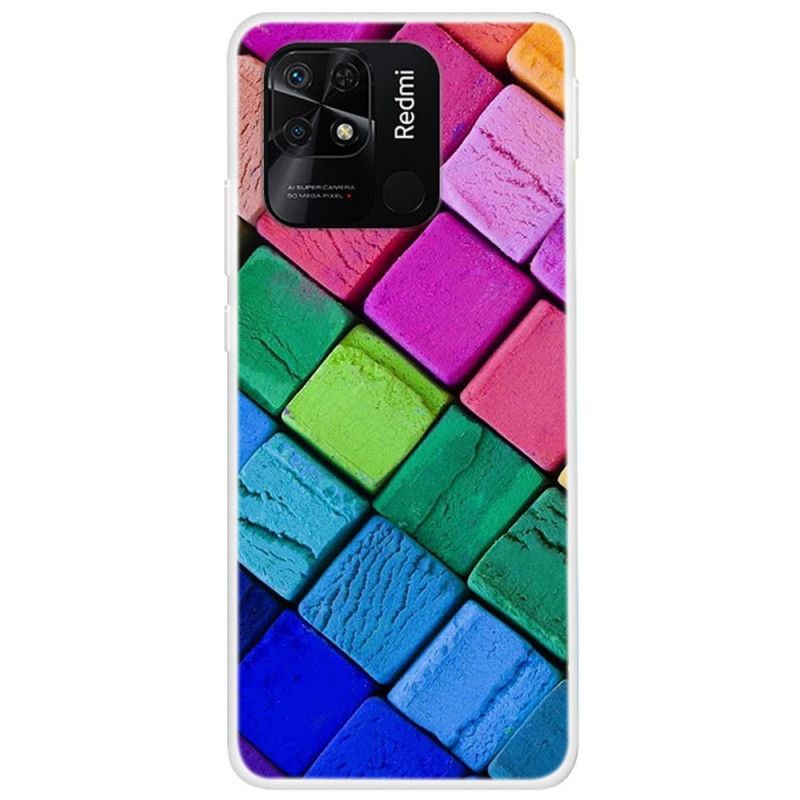 Xiaomi Redmi 10C Farvede Terninger TELEFONCOVER.COM