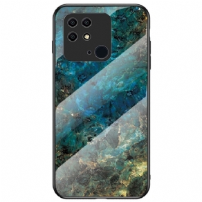 Cover Xiaomi Redmi 10C Marmor Hærdet Glas