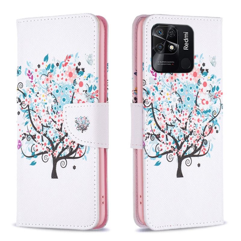 Flip Cover Xiaomi Redmi 10C Blomstret Træ