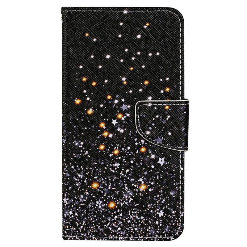 Læder Cover Xiaomi Redmi 10C Med Snor Pailleteffektrem